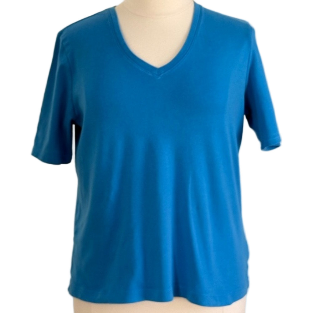 Chico's Vibrant Blue Short Sleeve Tee size 16 (Chico’s size 3)
